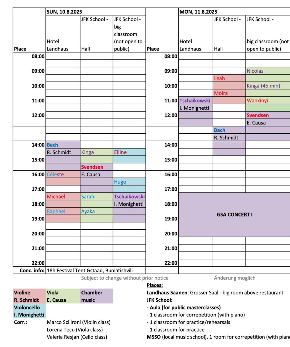 Schedule Schedule