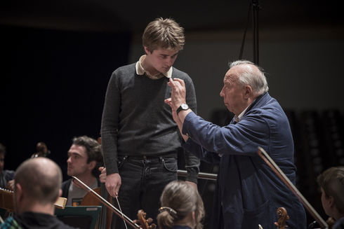 Neeme Järvi und Stefan Bone Gstaad Conducting Academy 2014